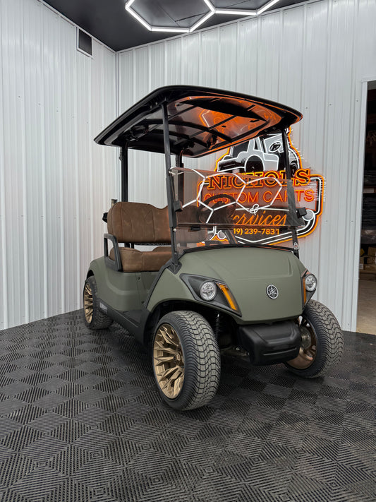 2022 Yamaha Gas EFI (Military Matte Green)Street Legal Kit & Luxury Seat