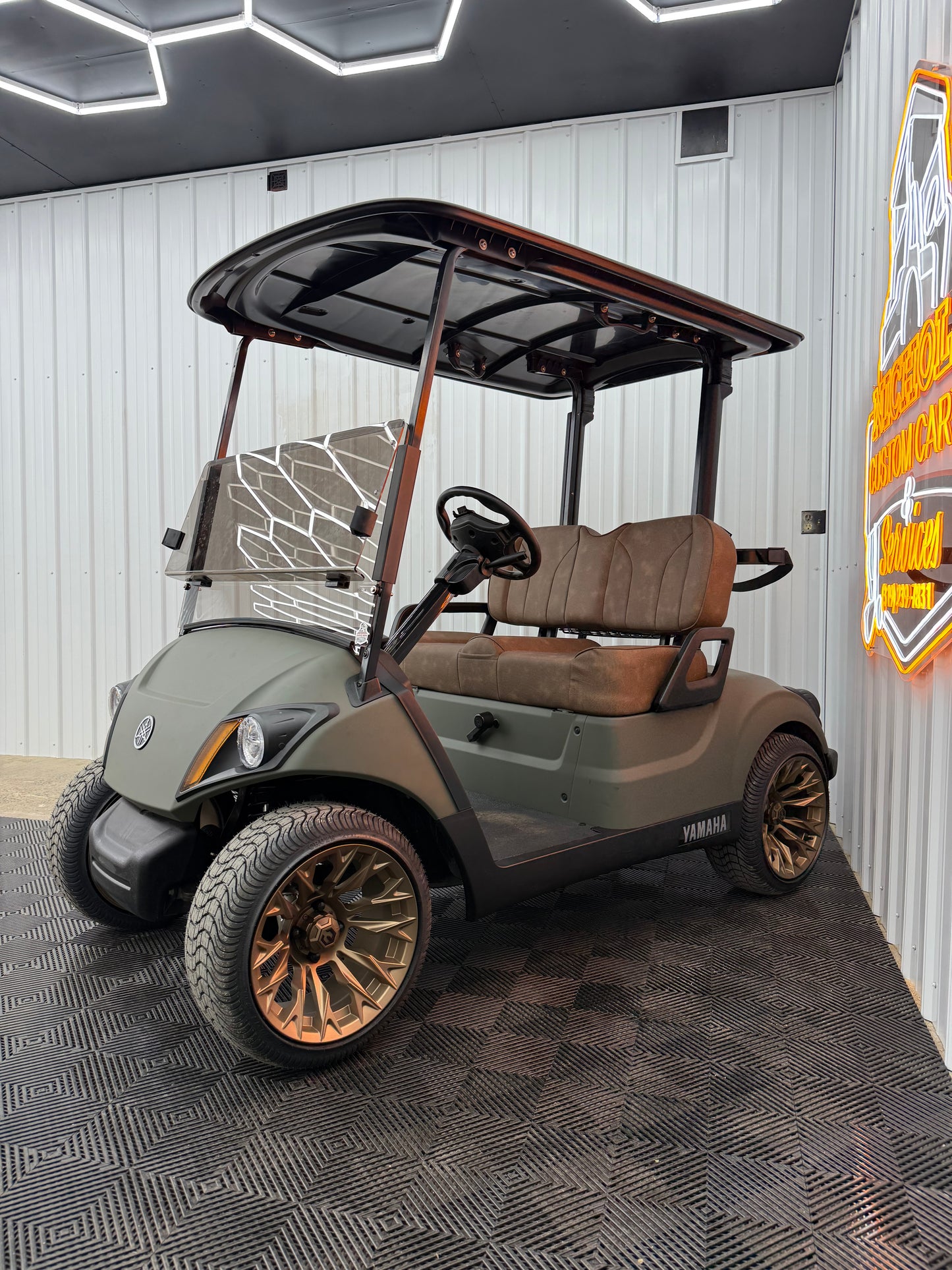 2022 Yamaha Gas EFI (Military Matte Green)Street Legal Kit & Luxury Seat