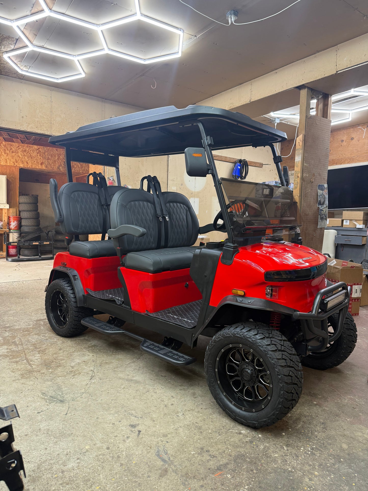 2025 Denago Rover XL 4 Passenger Golf Cart RED (36 Months 0% Financing Available)