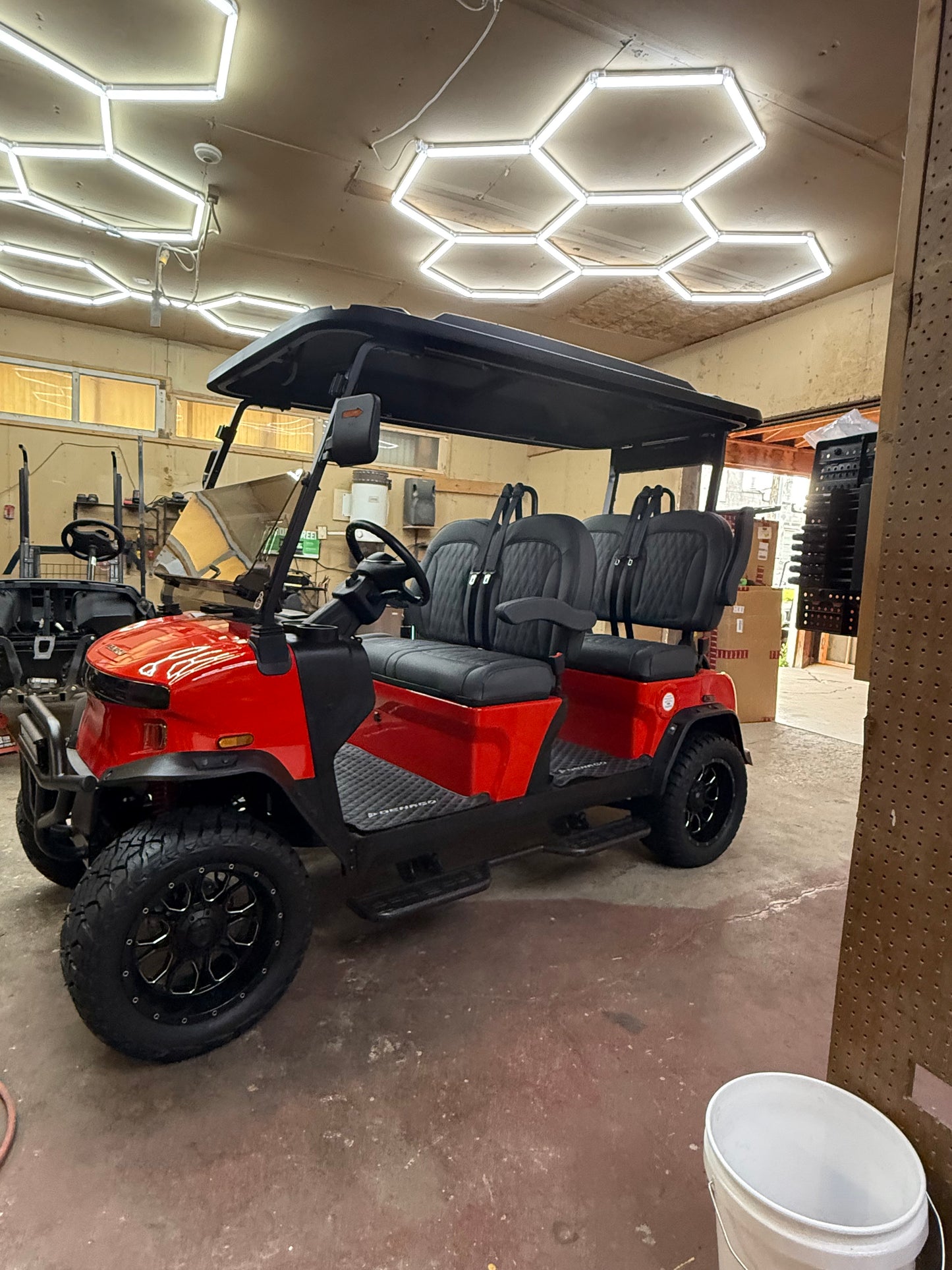 2025 Denago Rover XL 4 Passenger Golf Cart RED (36 Months 0% Financing Available)