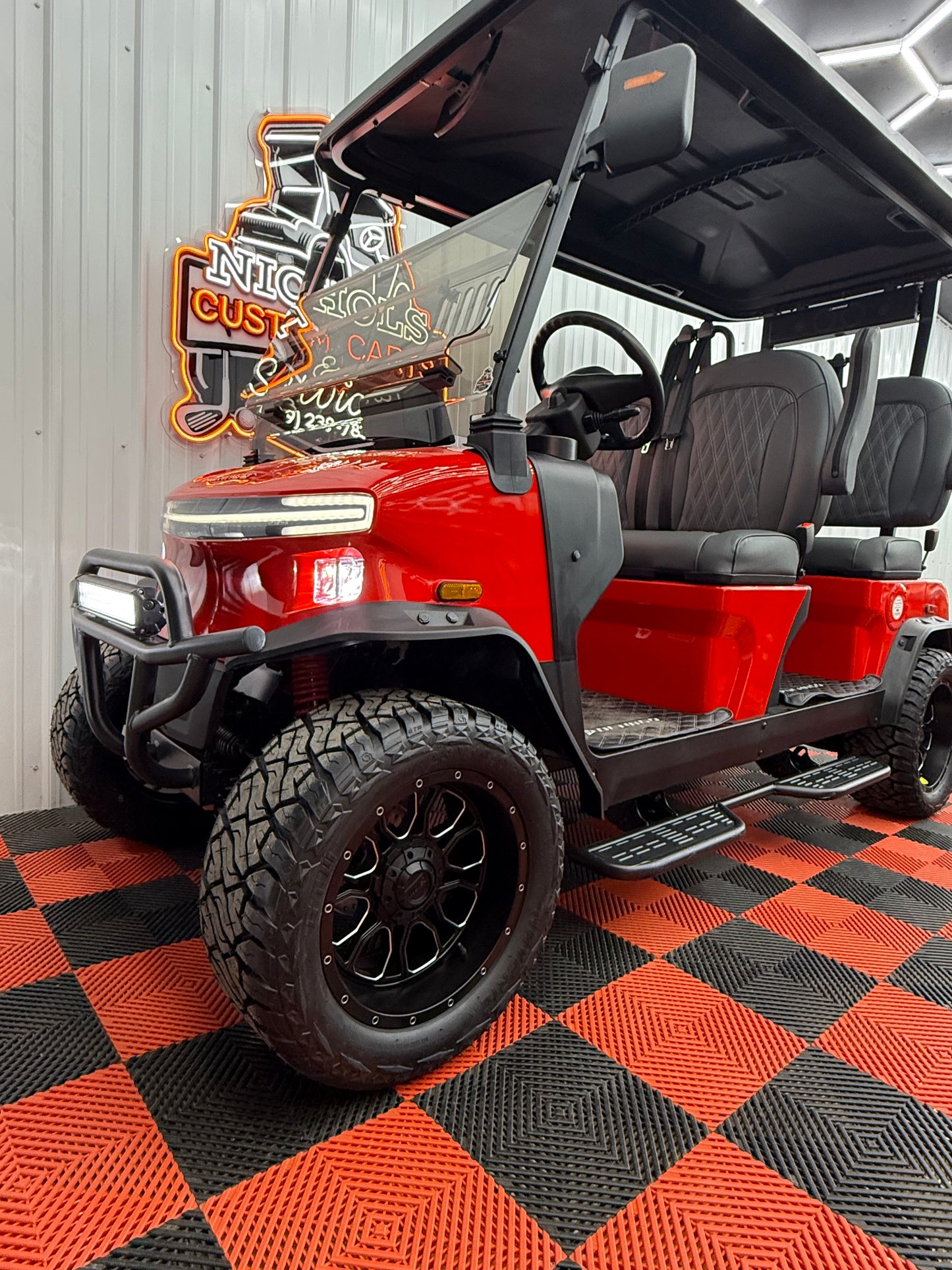 2025 Denago Rover XL 4 Passenger Golf Cart RED (36 Months 0% Financing Available)