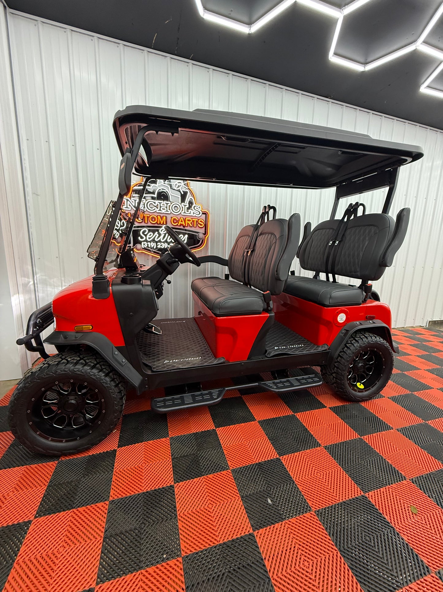 2025 Denago Rover XL 4 Passenger Golf Cart RED (36 Months 0% Financing Available)