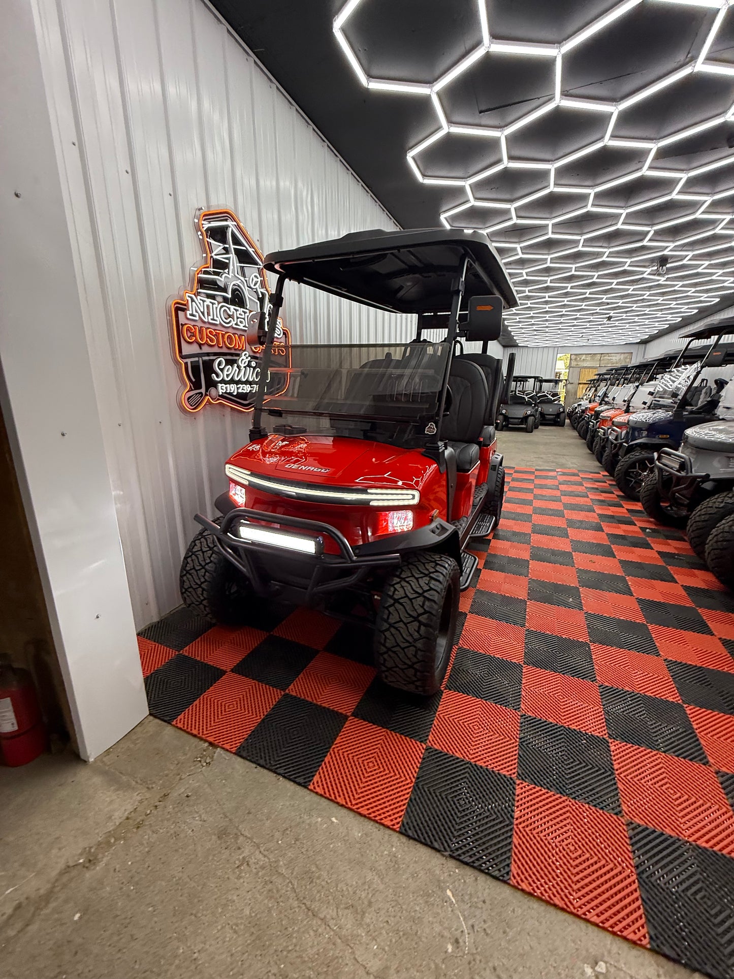 2025 Denago Rover XL 4 Passenger Golf Cart RED (36 Months 0% Financing Available)