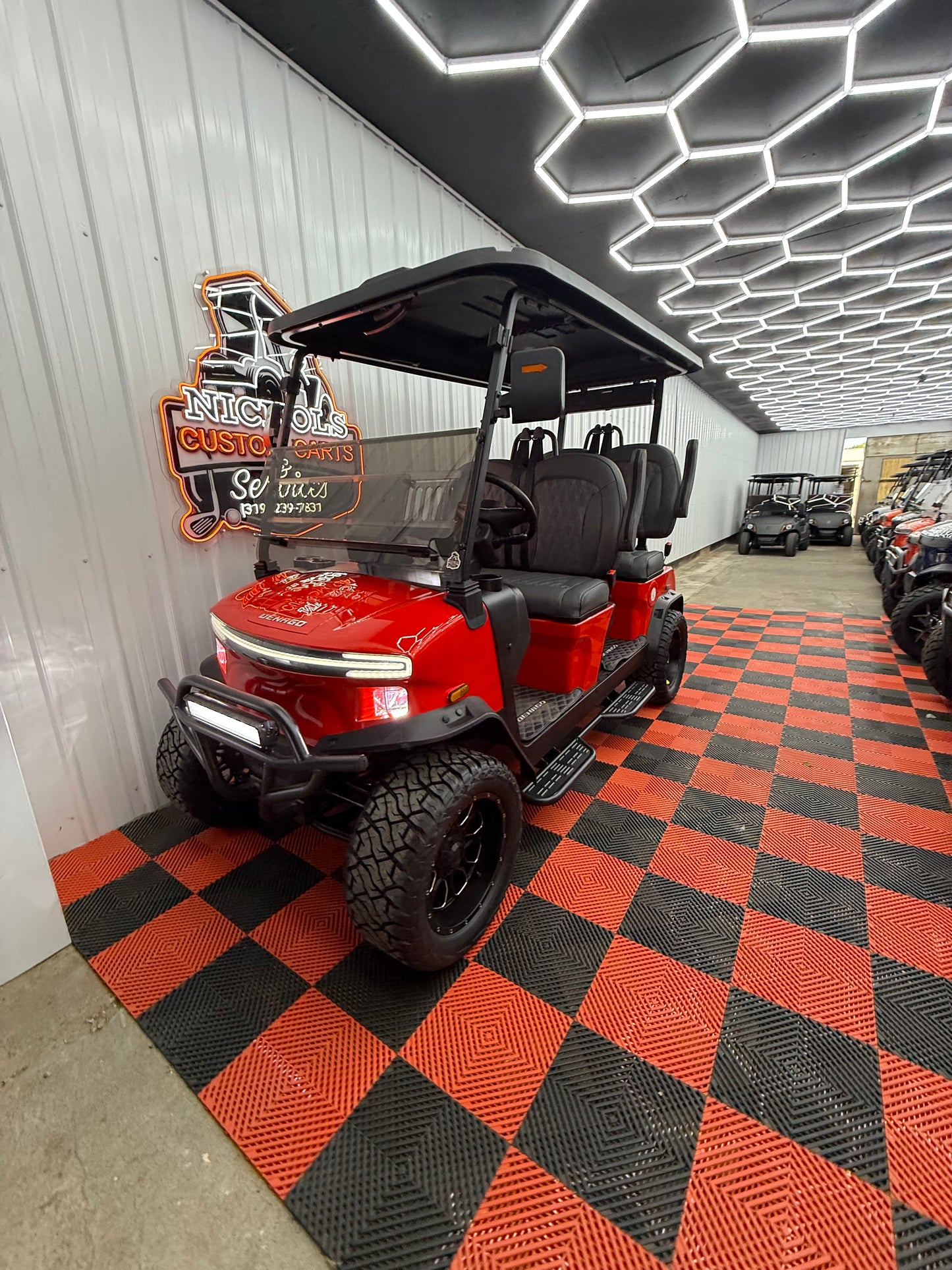2025 Denago Rover XL 4 Passenger Golf Cart RED (36 Months 0% Financing Available)