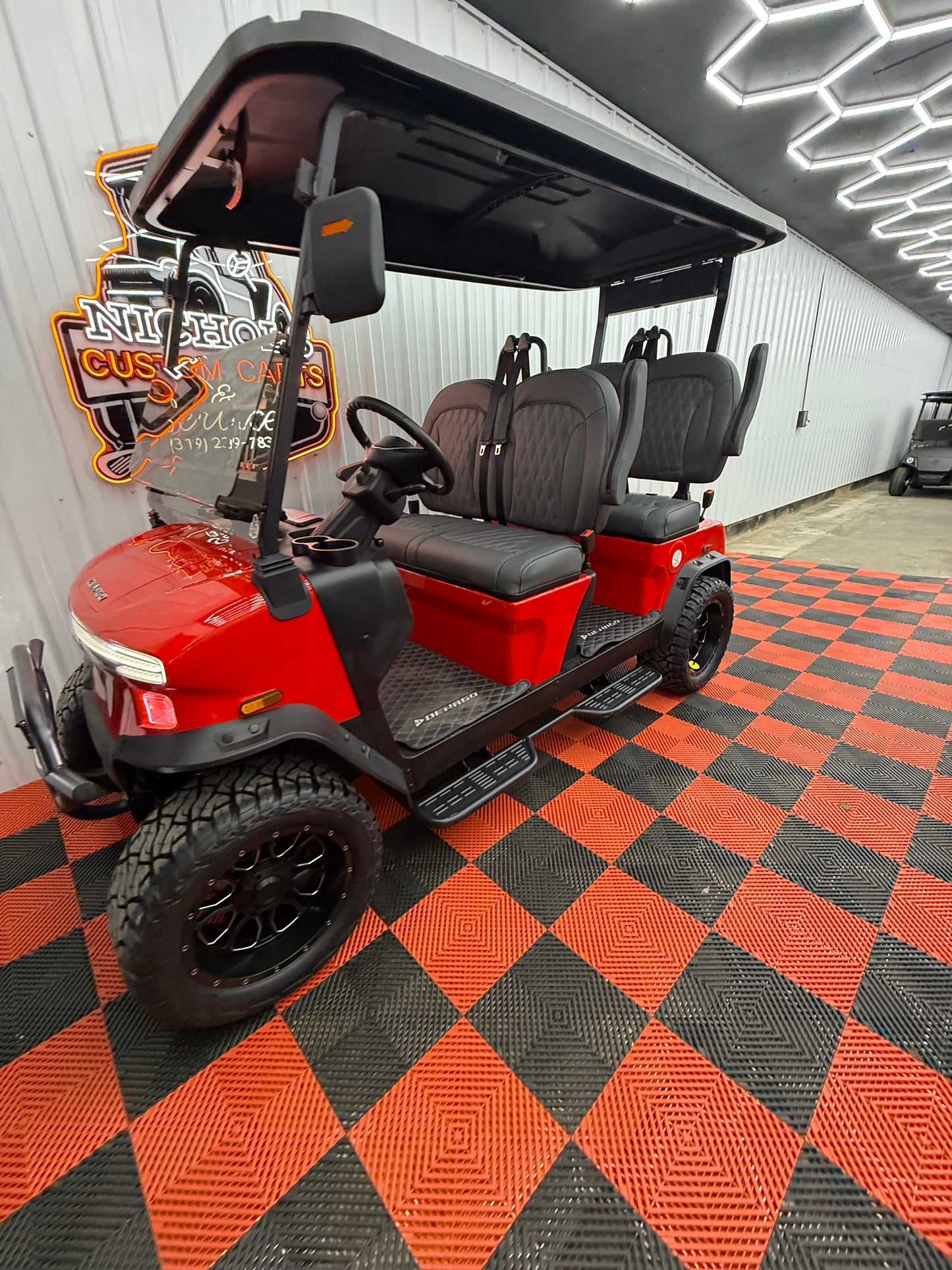 2025 Denago Rover XL 4 Passenger Golf Cart RED (36 Months 0% Financing Available)