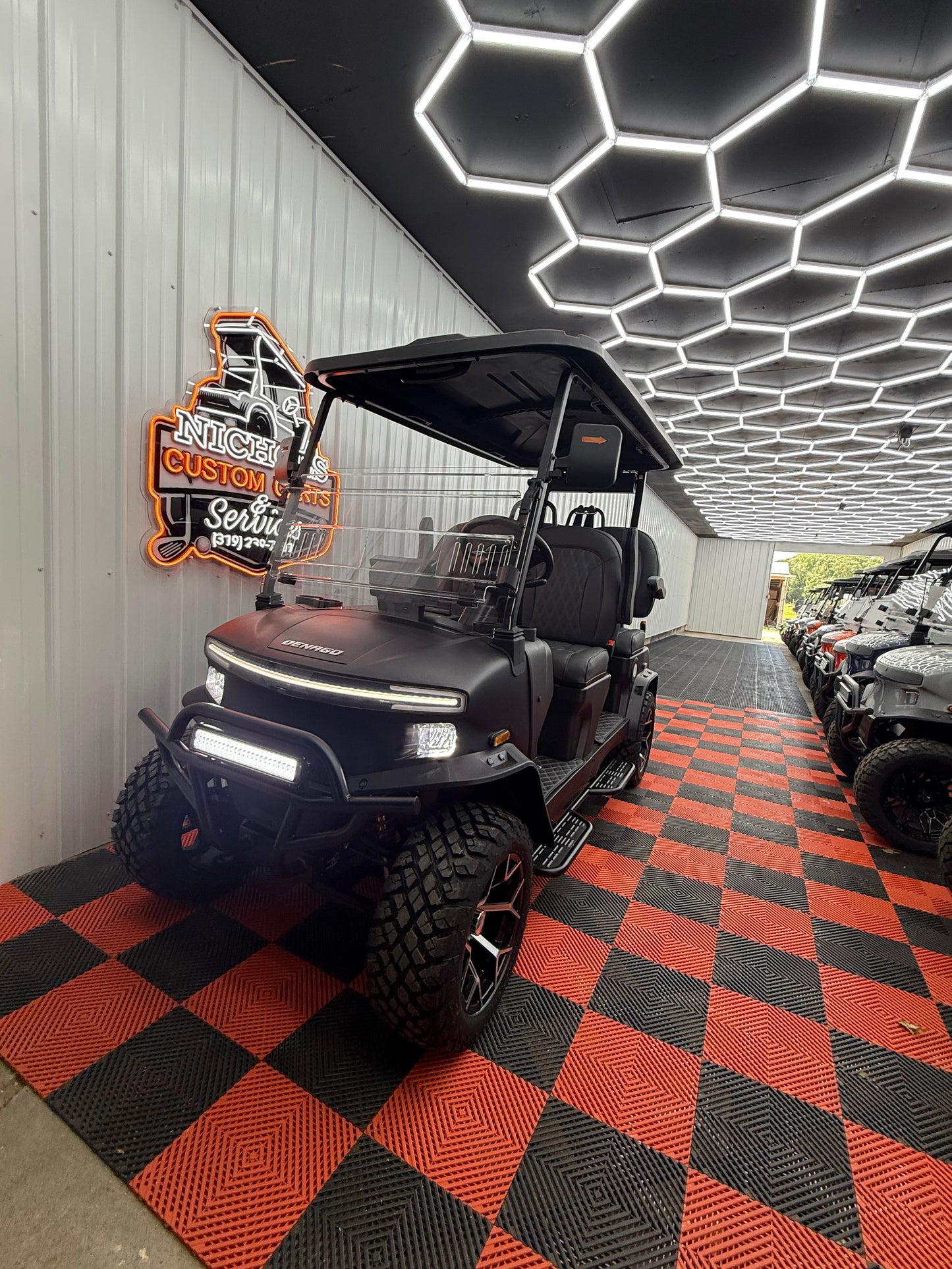 2025 Denago Rover XL 4 Passenger Golf Cart Lithium MATTE BLACK (36 Months 0% Financing Available)