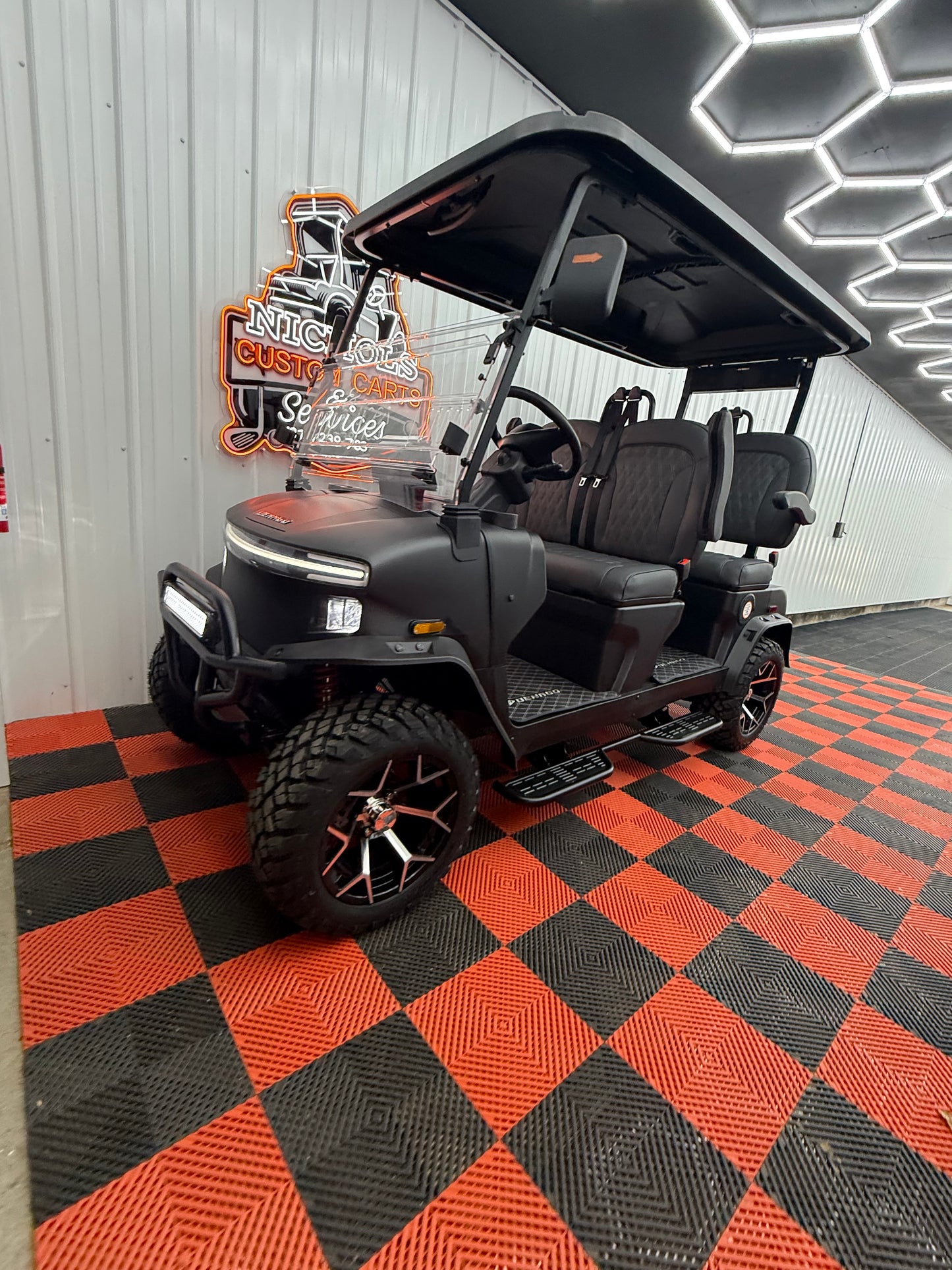 2025 Denago Rover XL 4 Passenger Golf Cart Lithium MATTE BLACK (36 Months 0% Financing Available)