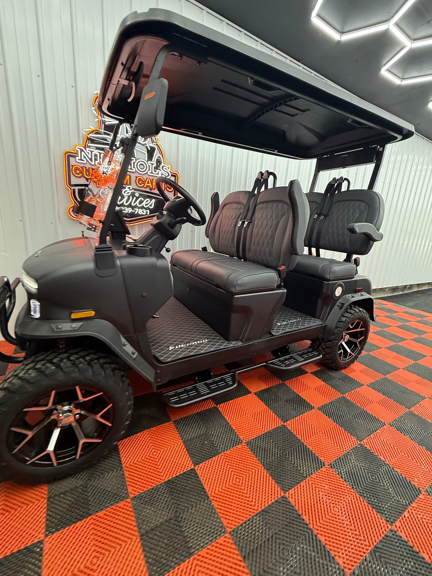2025 Denago Rover XL 4 Passenger Golf Cart Lithium MATTE BLACK (36 Months 0% Financing Available)