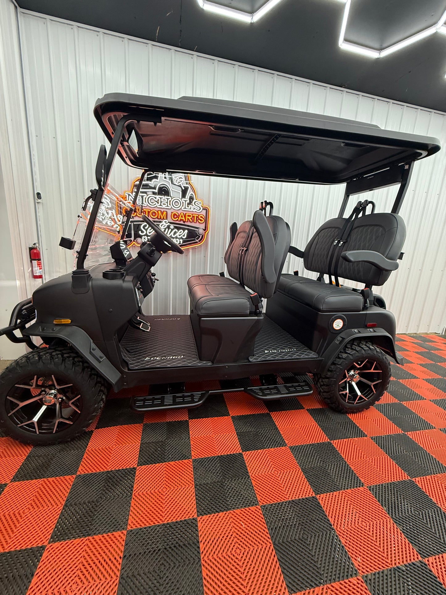 2025 Denago Rover XL 4 Passenger Golf Cart Lithium MATTE BLACK (36 Months 0% Financing Available)