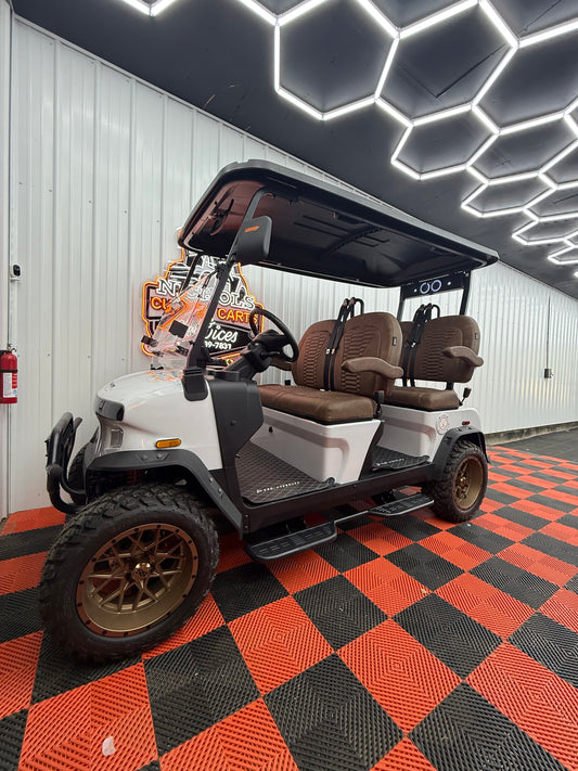 NEW Pre Order ONLY- Denago Rover XL 4 Passenger Golf Cart Lithium White Luxury (36 Months 0% Financing Available)