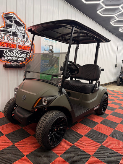 2022 Yamaha Gas EFI (Military Matte Green)Street Legal Kit & Luxury Seat