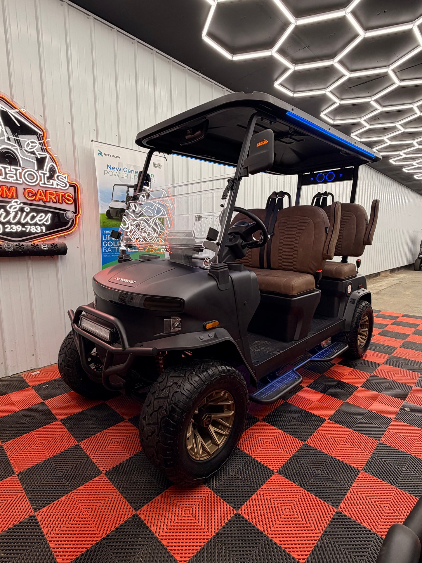NEW Denago Rover XL 4 Passenger Golf Cart Lithium Matte Black Luxury (48 Months 0% Available)