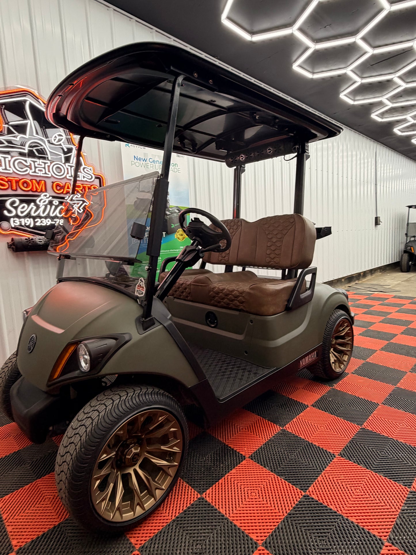 2022 Yamaha Gas EFI (Military Matte Green)Street Legal Kit & Luxury Seat