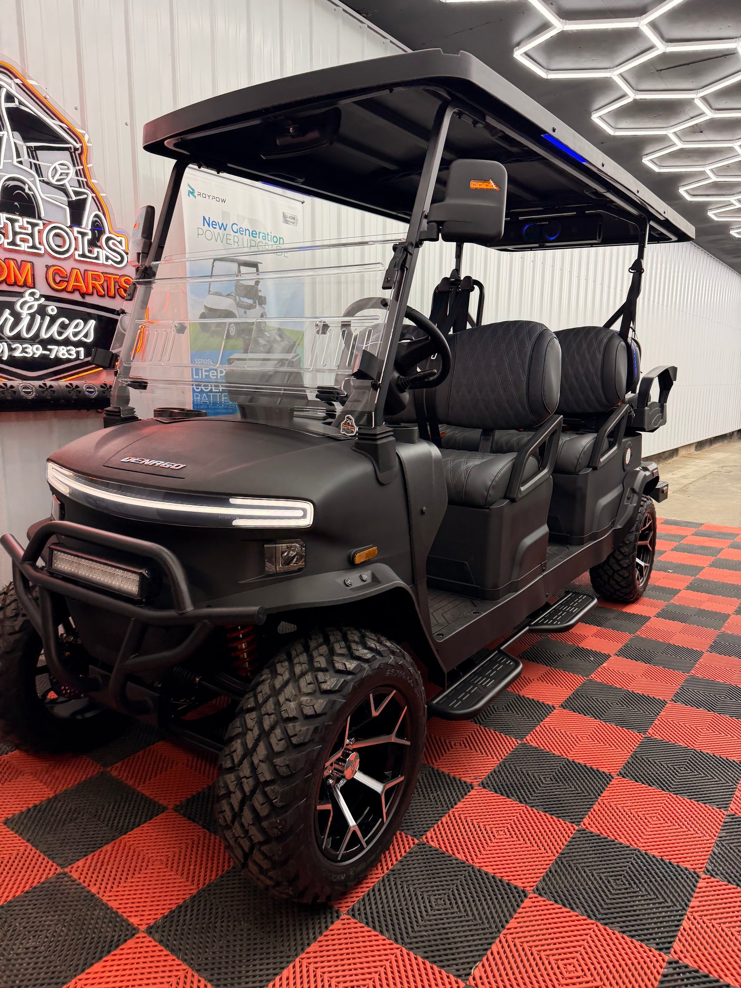 2026 NEW  Denago Rover XL6 Passenger Golf Cart Lithium Matte Black (48 0% Financing Available)