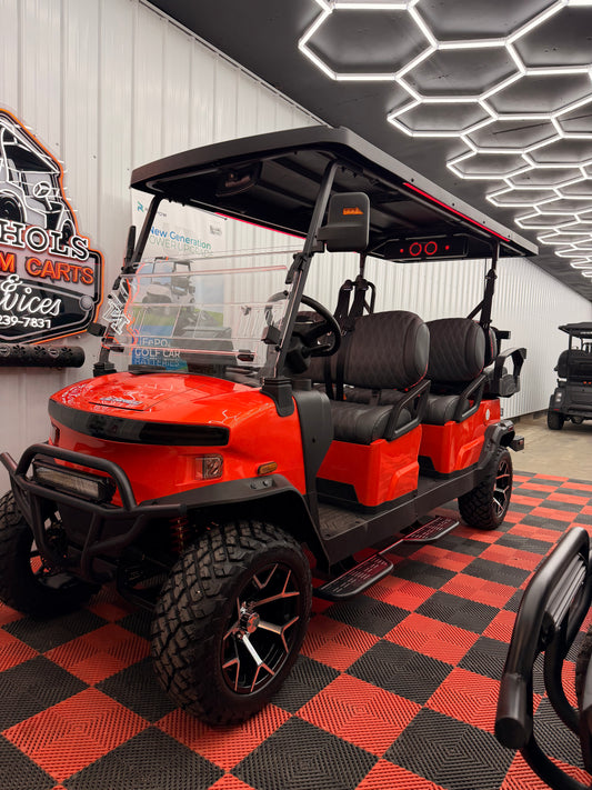 2026 NEW Denago Rover XL6 Passenger Golf Cart Lithium Lava Orange (48 M 0% Financing Available)
