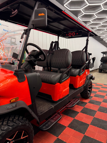 2026 NEW Denago Rover XL6 Passenger Golf Cart Lithium Lava Orange (48 M 0% Financing Available)