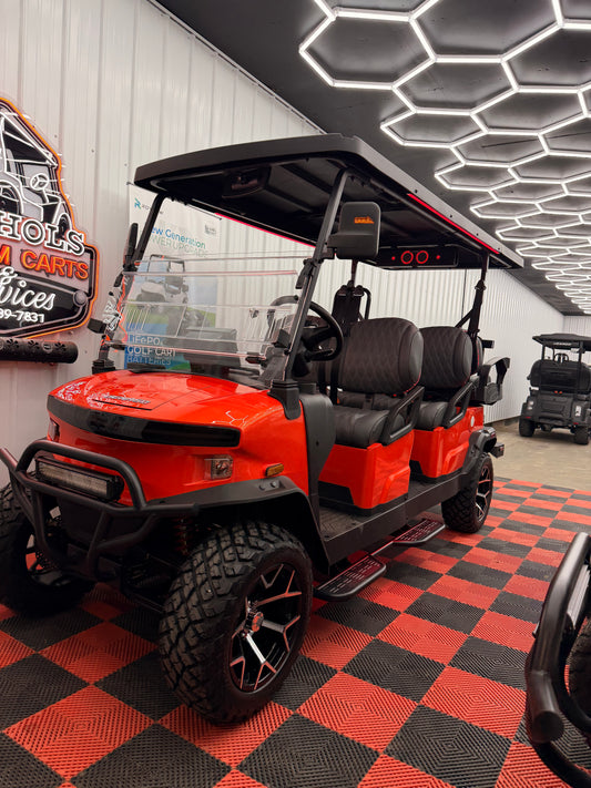 2026 NEW Denago Rover XL6 Passenger Golf Cart Lithium Lava Orange (48 M 0% Financing Available)