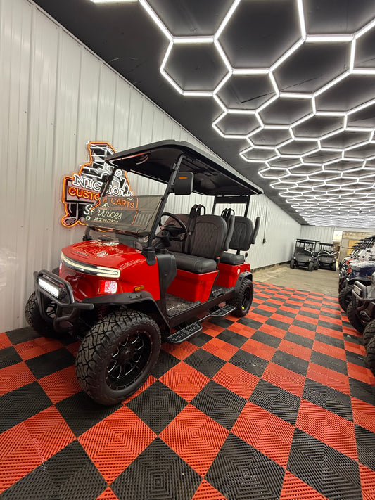 2025 Denago Rover XL 4 Passenger Golf Cart RED (36 Months 0% Financing Available)