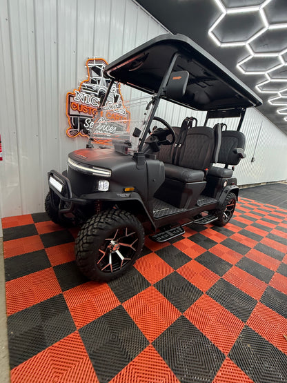 2025 Denago Rover XL 4 Passenger Golf Cart Lithium MATTE BLACK (36 Months 0% Financing Available)