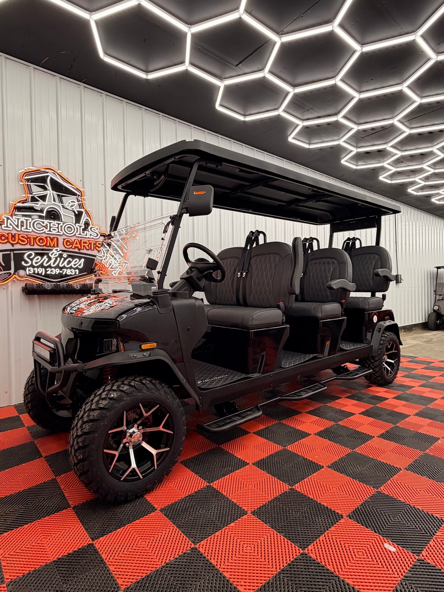 2025 Denago Rover XXL 6 Passenger Golf Cart Lithium BLACK (36m 0% Financing Available)