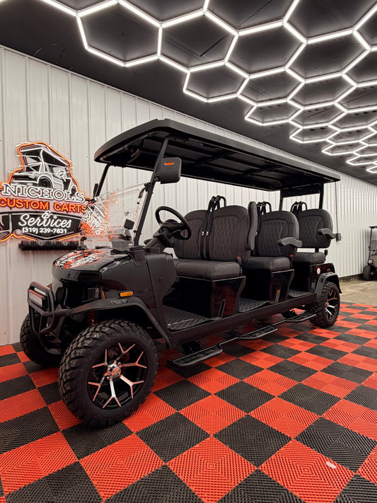 2025 Denago Rover XXL 6 Passenger Golf Cart Lithium BLACK (36m 0% Financing Available)