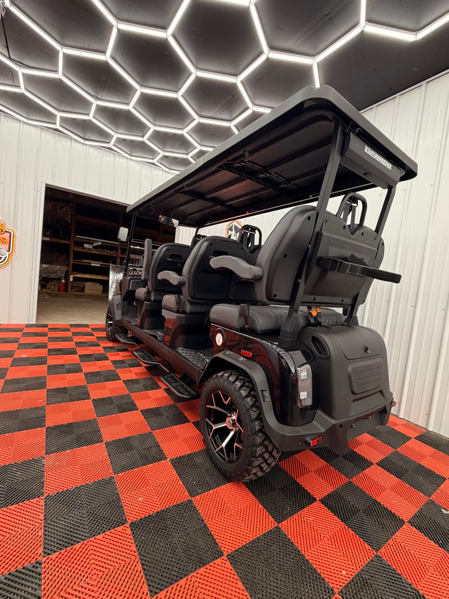 2025 Denago Rover XXL 6 Passenger Golf Cart Lithium BLACK (36m 0% Financing Available)