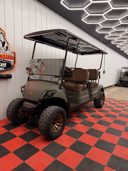 Yamaha Gas EFI QT PTV 4 Passenger Military Matte Green(Luxury,Lifted & Loaded)Forward Facing